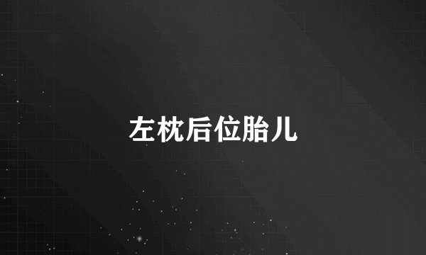 左枕后位胎儿