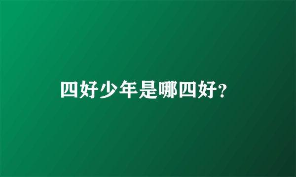 四好少年是哪四好？