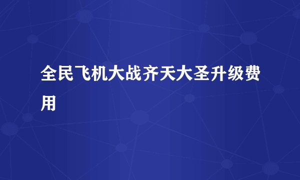 全民飞机大战齐天大圣升级费用