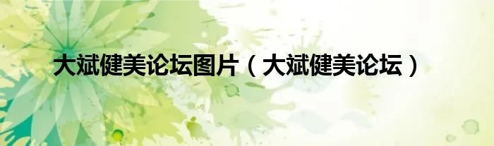大斌健美论坛图片（大斌健美论坛）