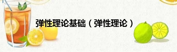 弹性理论基础（弹性理论）