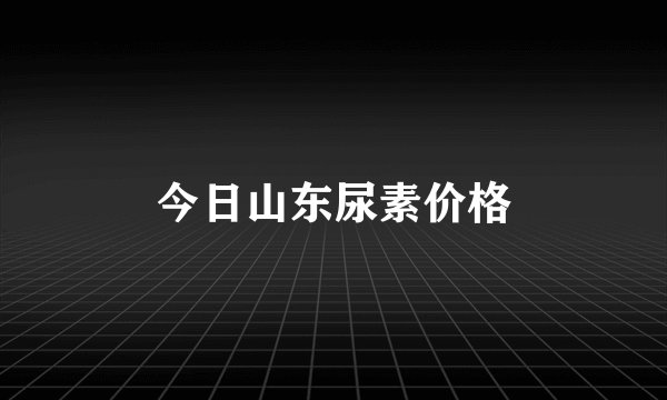 今日山东尿素价格