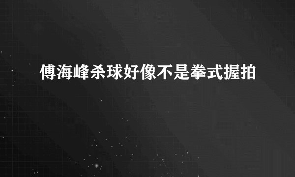 傅海峰杀球好像不是拳式握拍