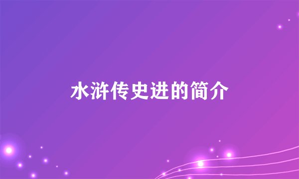 水浒传史进的简介