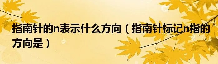 指南针的n表示什么方向（指南针标记n指的方向是）