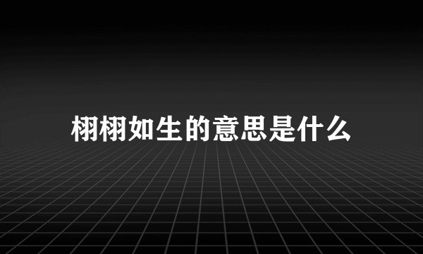 栩栩如生的意思是什么