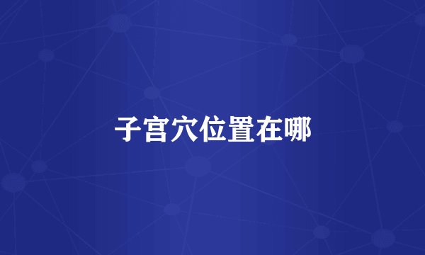 子宫穴位置在哪