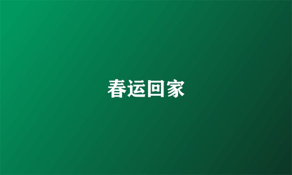 春运回家