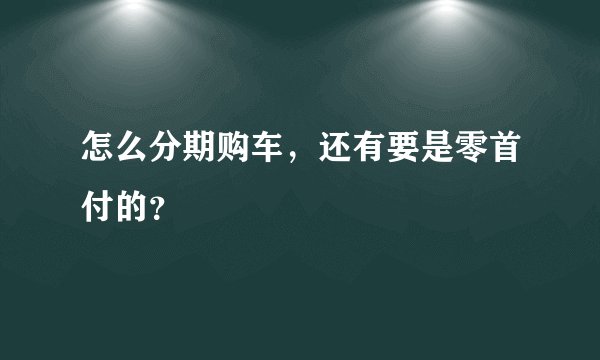 怎么分期购车，还有要是零首付的？