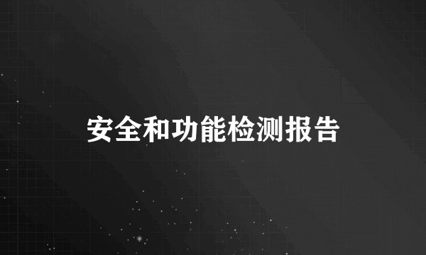 安全和功能检测报告