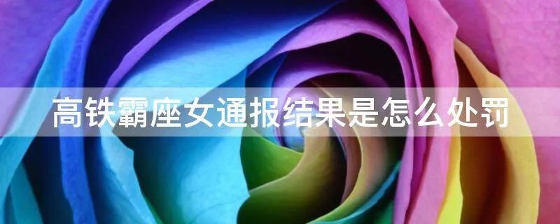 高铁霸座女通报结果是怎么处罚