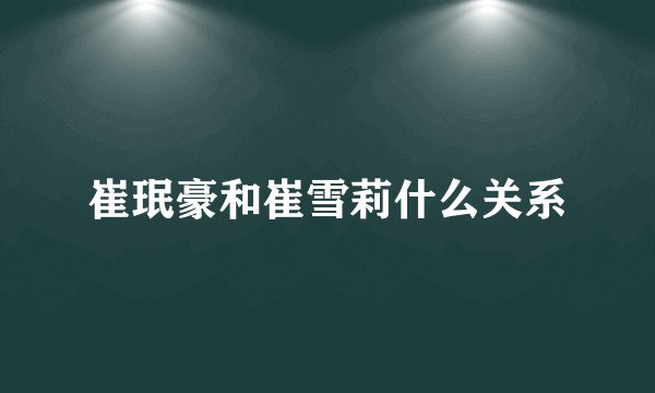 崔珉豪和崔雪莉什么关系