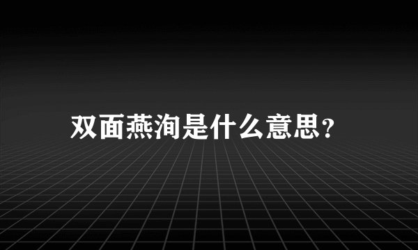 双面燕洵是什么意思？