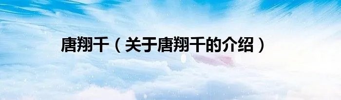 唐翔千（关于唐翔千的介绍）