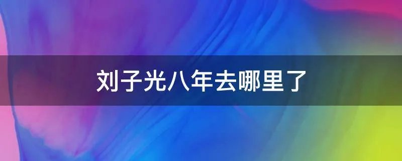刘子光八年去哪里了
