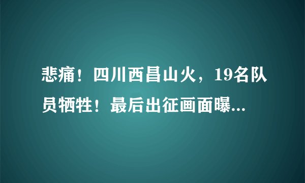 悲痛！四川西昌山火，19名队员牺牲！最后出征画面曝光，让人泪目......