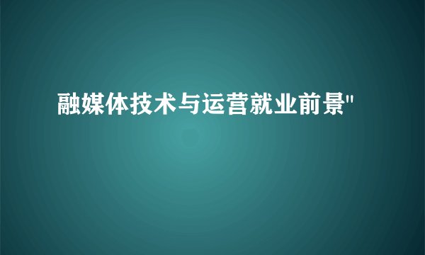 融媒体技术与运营就业前景