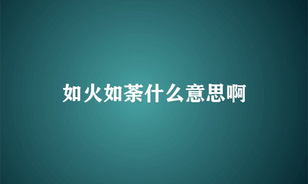 如火如荼什么意思啊