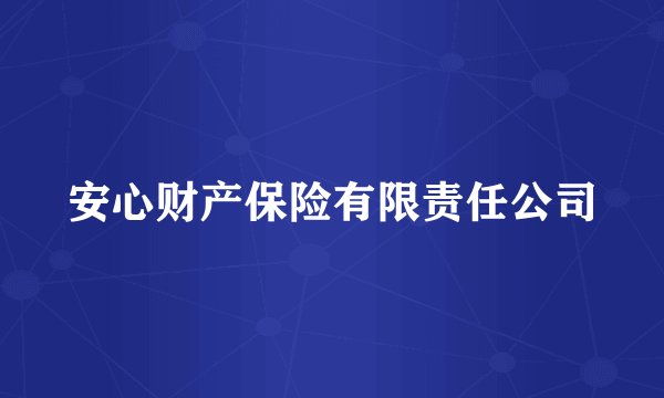 安心财产保险有限责任公司