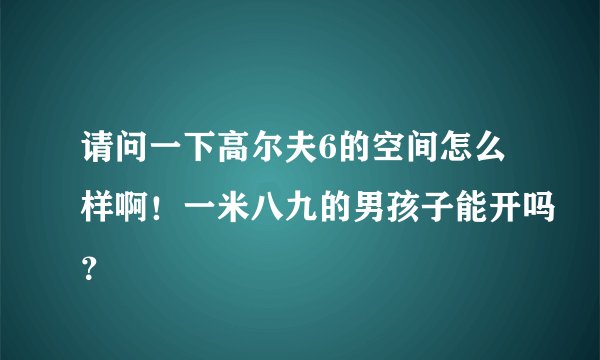 请问一下高尔夫6的空间怎么样啊!一米八九的男孩子能开吗?