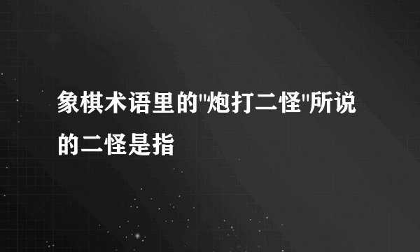 象棋术语里的