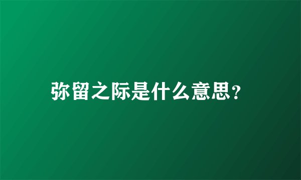 弥留之际是什么意思?