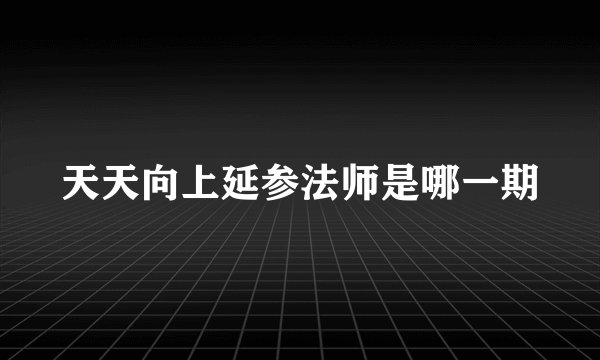 天天向上延参法师是哪一期