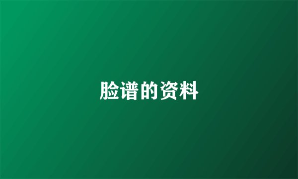 脸谱的资料
