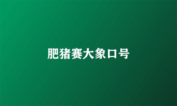 肥猪赛大象口号