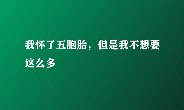我怀了五胞胎，但是我不想要这么多