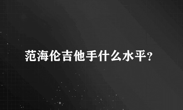 范海伦吉他手什么水平？