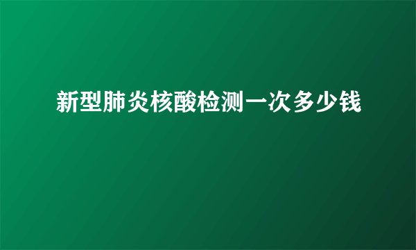 新型肺炎核酸检测一次多少钱