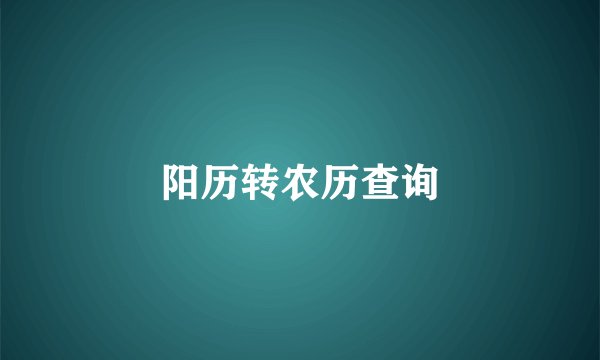 阳历转农历查询