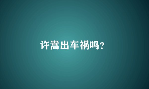 许嵩出车祸吗？