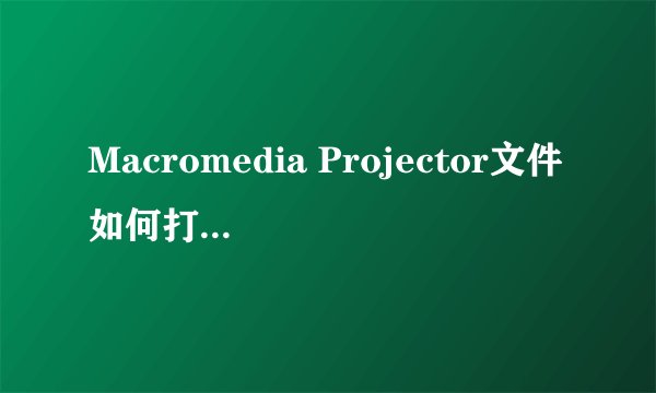 Macromedia Projector文件如何打开运行??