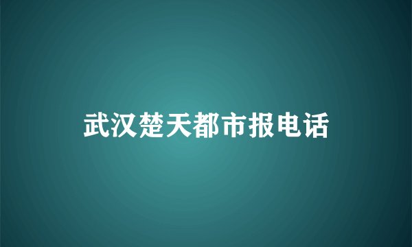 武汉楚天都市报电话