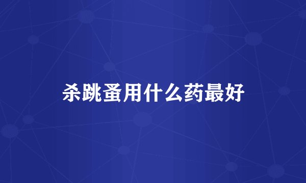 杀跳蚤用什么药最好
