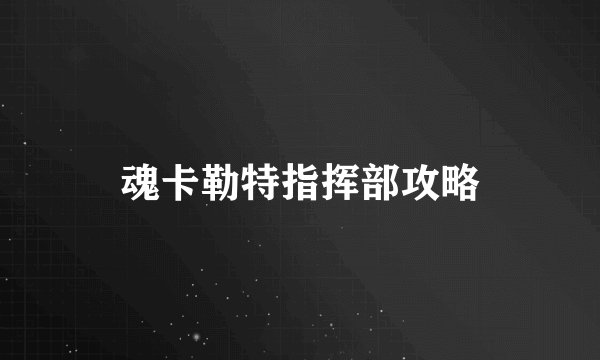 魂卡勒特指挥部攻略