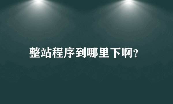 整站程序到哪里下啊？