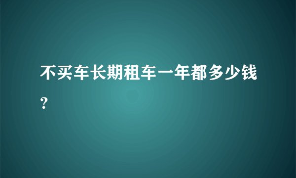 不买车长期租车一年都多少钱？