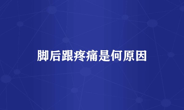 脚后跟疼痛是何原因