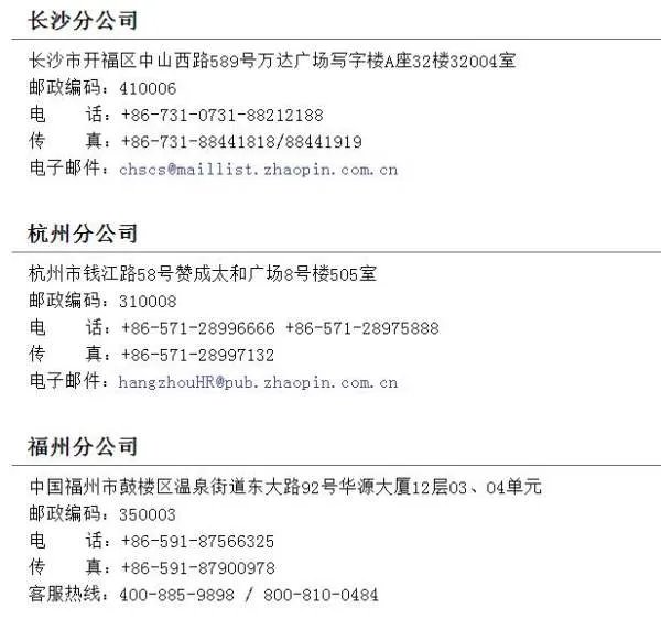 北京智联招聘总公司地址是在哪里?分公司地址是在哪里?