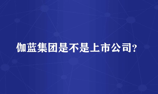 伽蓝集团是不是上市公司？