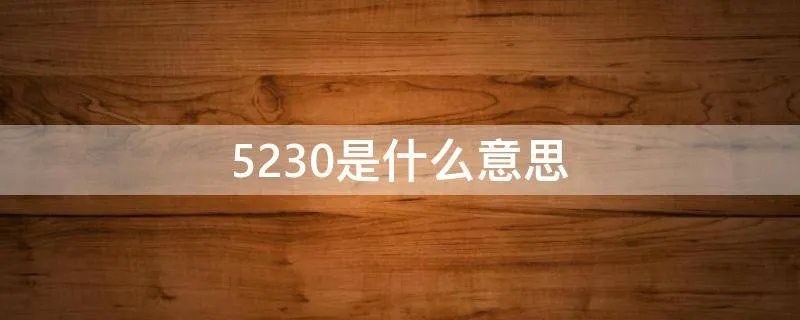 5230是什么意思