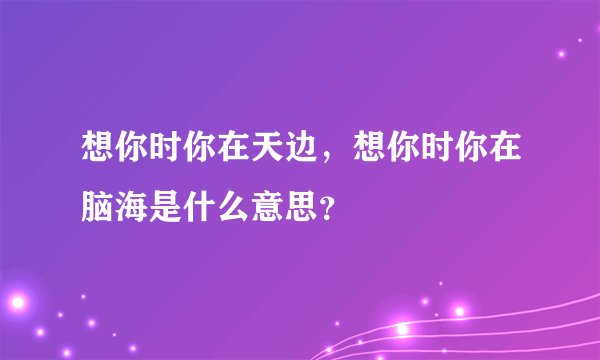 想你时你在天边，想你时你在脑海是什么意思？
