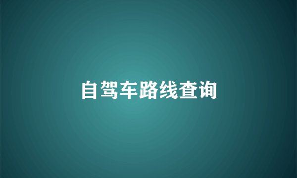 自驾车路线查询