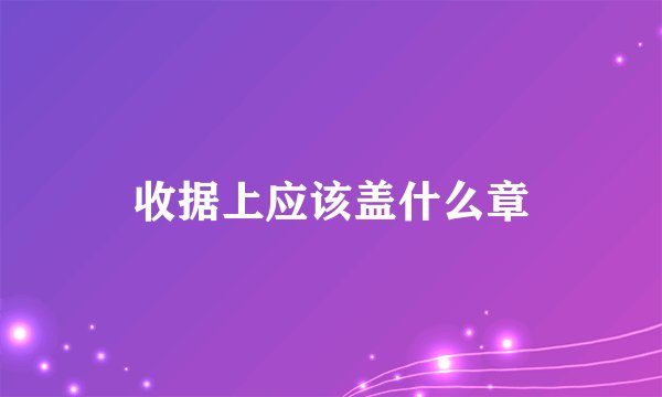 收据上应该盖什么章