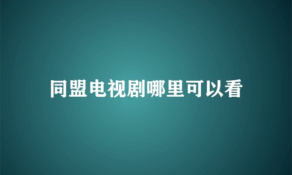 同盟电视剧哪里可以看
