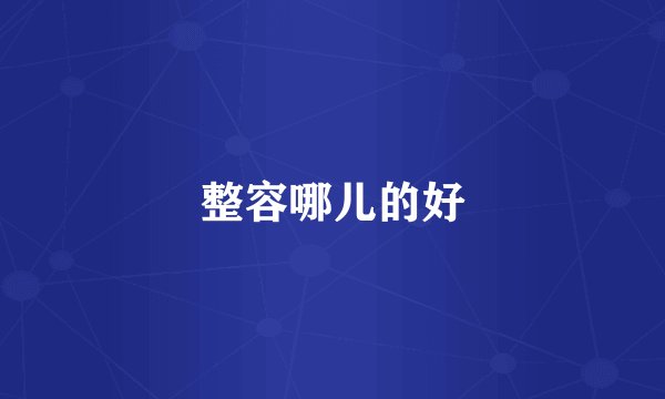整容哪儿的好