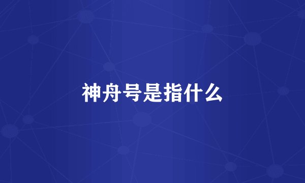 神舟号是指什么